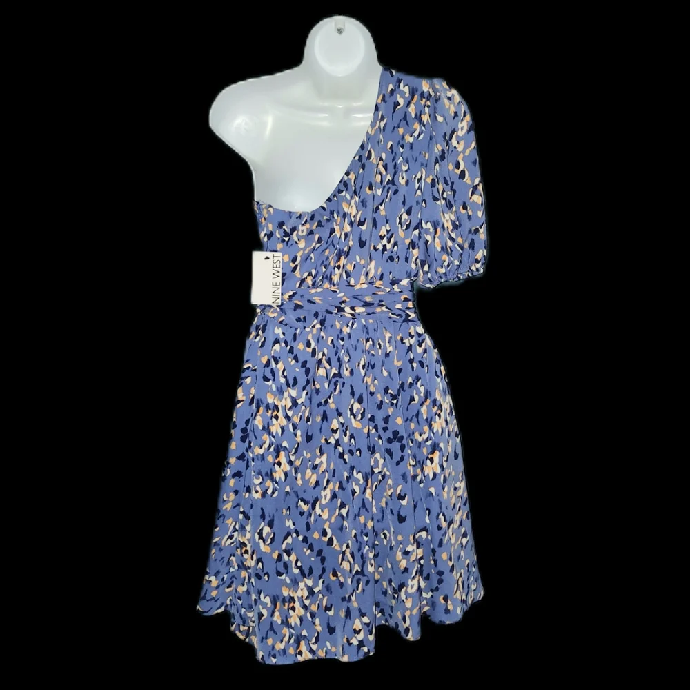 Nine West Blue One Shoulder Dress - Picture 4 of 6